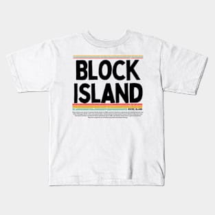 Block Island, Rhode Island gift  art 90s style retro vintage 80s Kids T-Shirt